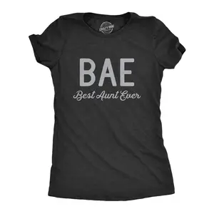 Womens BAE Best Aunt Ever T Shirt Funny Niece Nephew Family Vintage Novelty Tee Funny Womens T Shirts Cute Vintage Fashion Casual Ladies T-Shirt Gift Funny Aunt Top Women's Novelty Tees Black