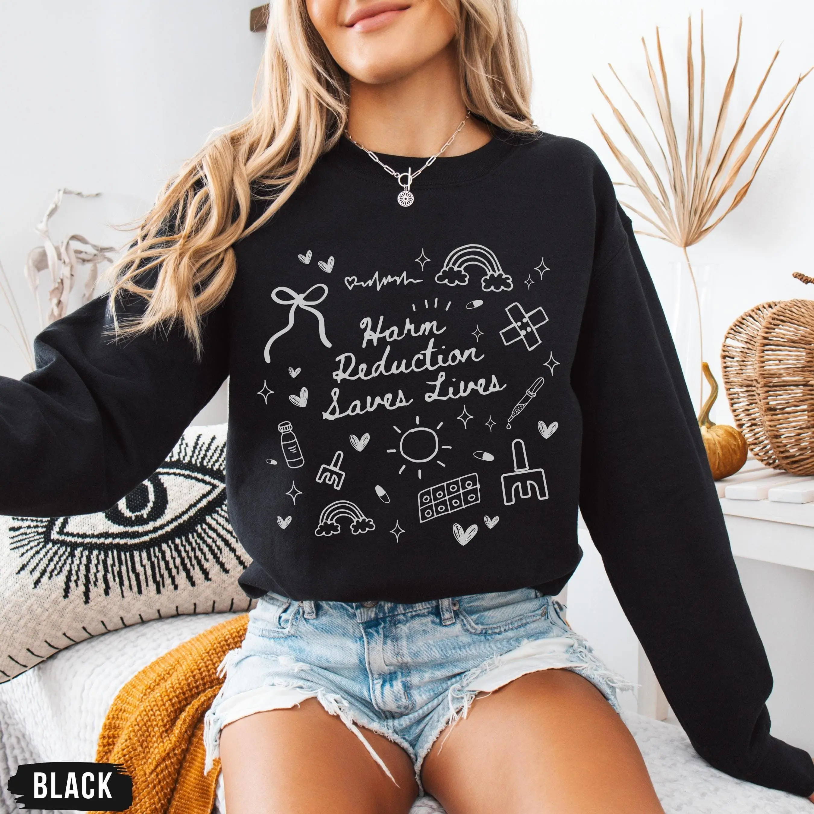 Harm Reduction T-Shirt, Sweatshirt & Hoodie – Substance Use Nurse Sweater, Addiction Counsellor Gift, Overdose Awareness, Harm Reduction Saves Lives