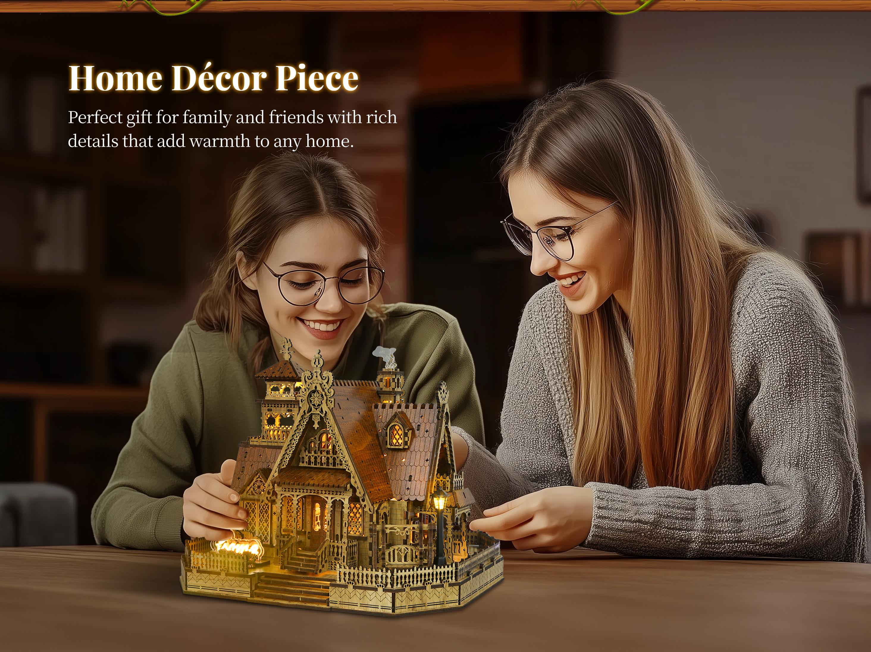 Rustic cottage puzzle as home decor and gift