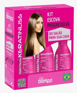 KERATINLISS Brazilian Keratin Smoothing Kit – 3 Steps for Frizz-Free Shine & Easy Styling Professional Care for Dark Hair Smooth