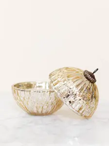 Illume Winter White Mercury Gold Ornament Candle