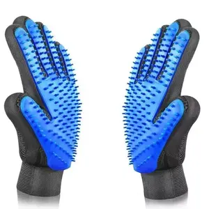 Silicone Pet Hair Remover Glove Brush - 1 Pair for Effective Grooming and Pet Comfort