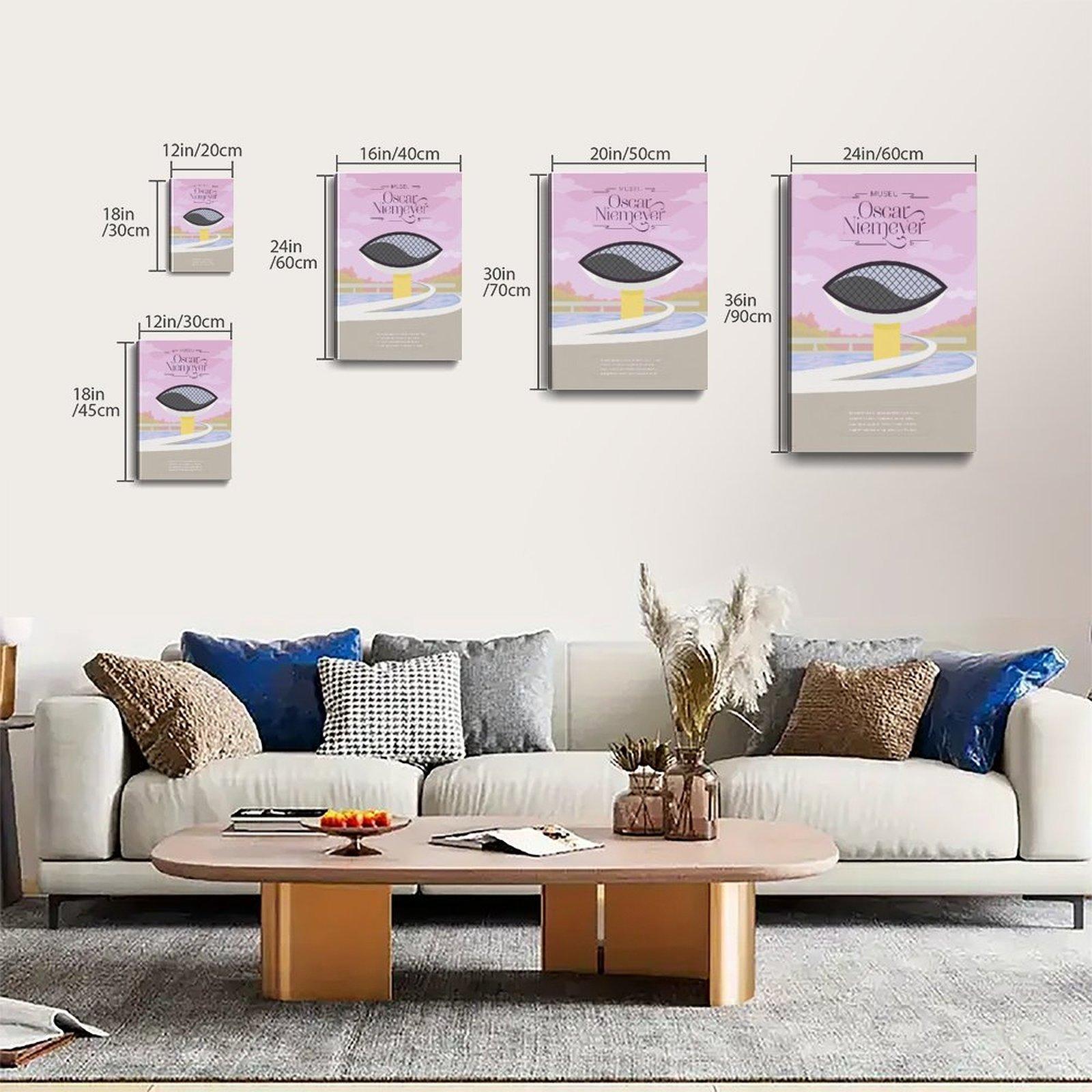 Museu Oscar Niemeyer Illustration Poster Decorative Painting Canvas Wall Art Picture Print Modern Family Bedroom Decor