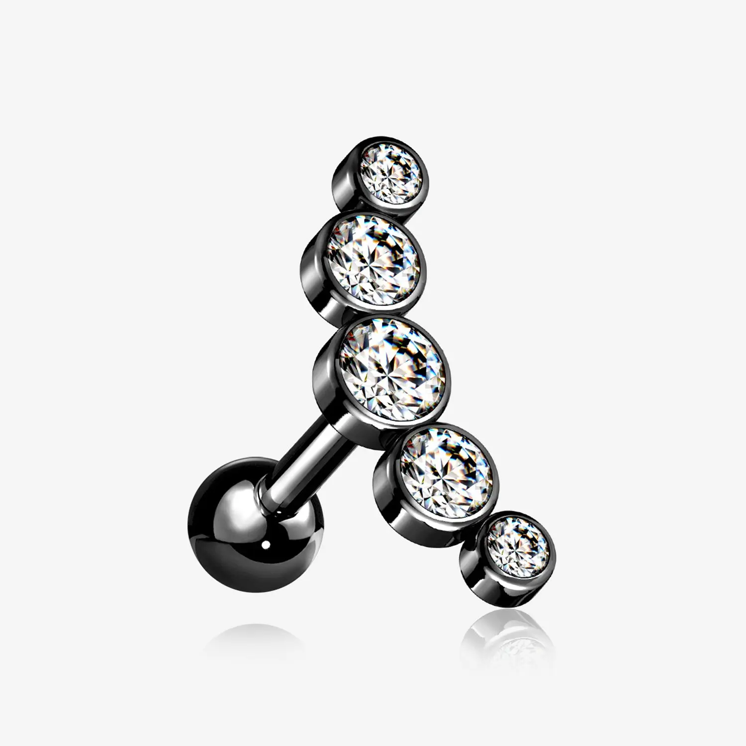 Blackline Journey Sparkle Curve Cartilage Tragus Barbell Earring