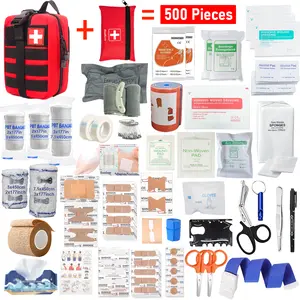 ROORUNS 500-Piece Set - An essential emergency kit for outdoor adventures, perfect for hiking, road trips, and home safety; a compact medical survival kit - The perfect gift for both men and women