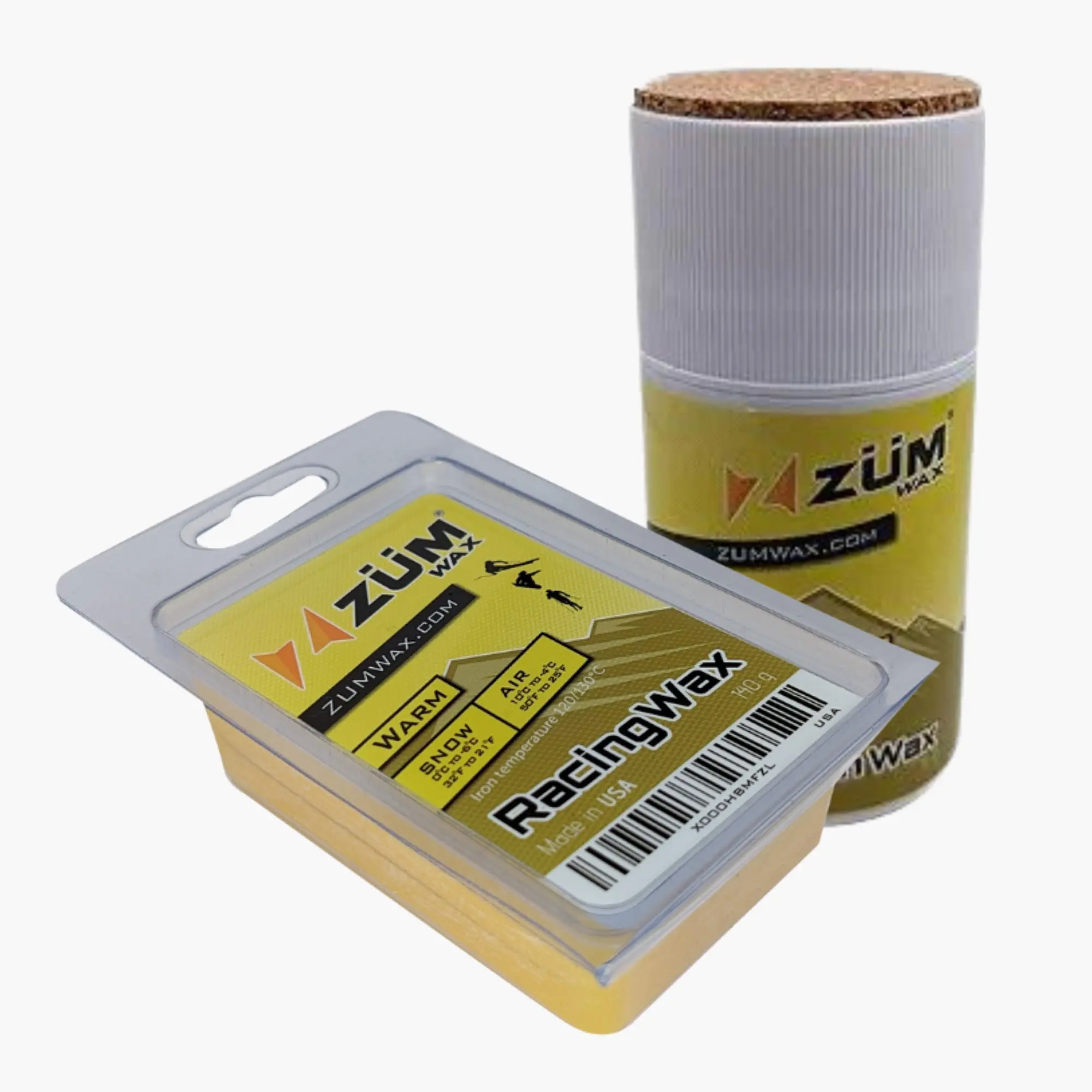 Ski Snowboard Nordic Cross-Country Racing Wax Bundle - Warm Temperature Iron ON & RUB ON Waxes