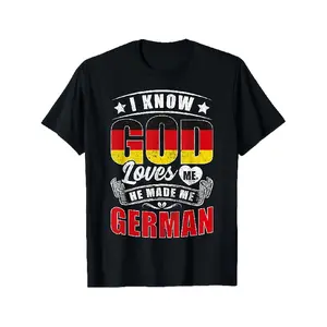 Funny Germany Flag "God Loves Me" German Pride T-Shirt - Unisex Casual Comfortable Tee with German Flag Design, S-XXXL Sizes, Machine Washable Gift for Men &