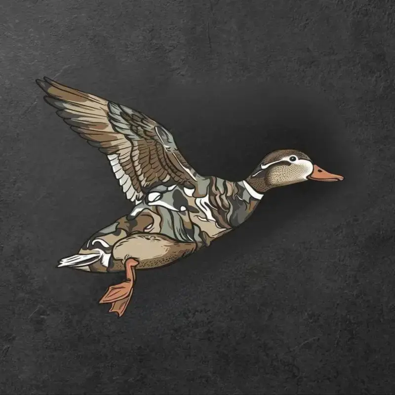 Camo Mallard Duck Sticker – Waterfowl Hunting Decal for Boats, Trucks & Gear Cases, Durable Waterproof Outdoor Sticker For Hunters, Hikers, Bigfoot Fans,Laptop Water Bottle Decal| Bold Motivational Gift Sticker