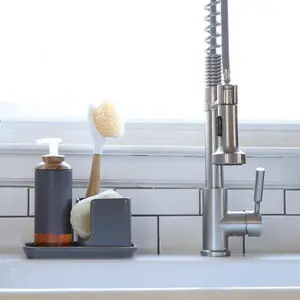 Grey Stash Modular Ceramic Sink Caddy Grey Stash Modular Ceramic Sink Caddy