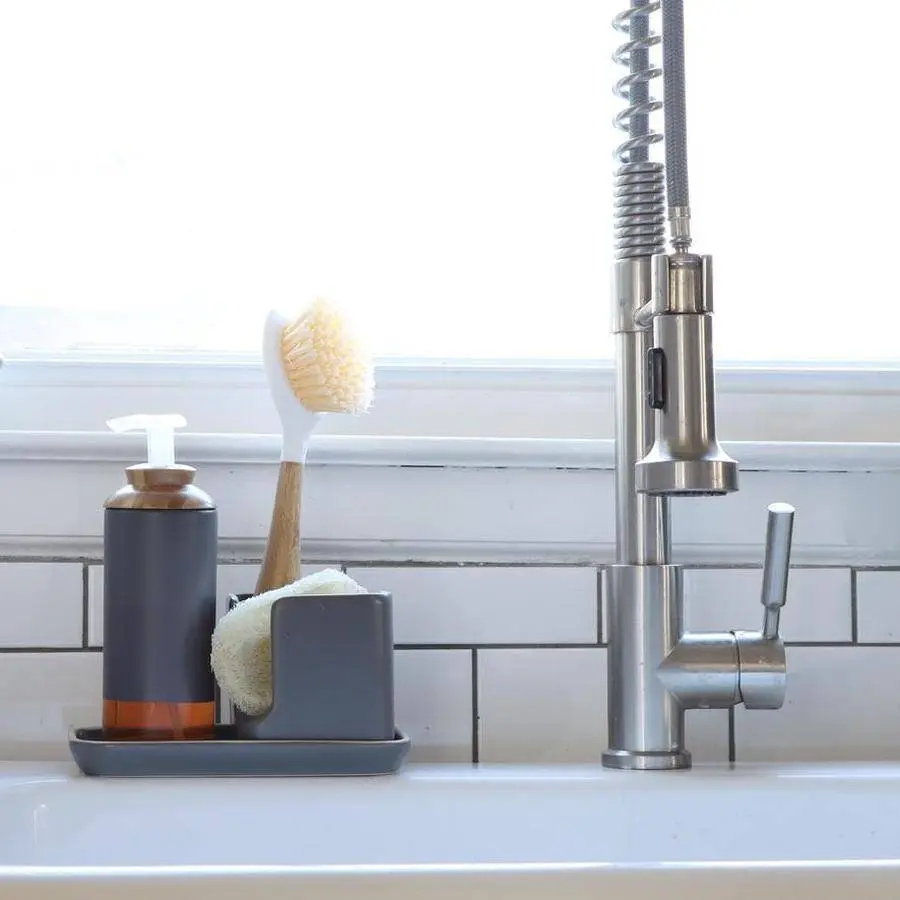 Grey Stash Modular Ceramic Sink Caddy