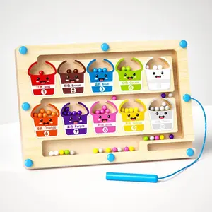 Magnetic Color‑Sorting Activity Pen for Kids – Wooden Tracing & Coordination Tool