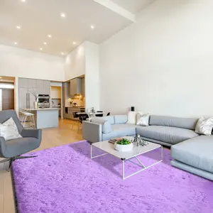 Lavender Plush Cloud Rug,Create a Cozy Bedroom Oasis with This Super Soft, Non-Slip Shag Carpet for Nursery and Living Room-Q