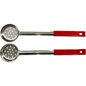 2 Ounce Slotted Stainless Steel Portion Control Ladle Spoon for Measuring and Serving Commercial Grade Serving Scoops Pack of 2