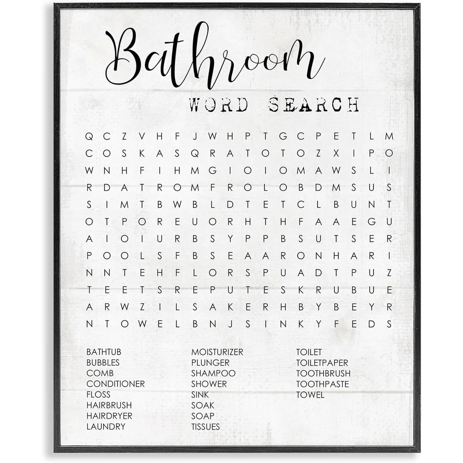 Bathroom search fun family words, wall art by design, black Decor Poster Wood Photo Artistic Decoration mexican ww2 posters