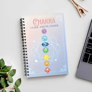 7 Chakra Guide & Beginner Workbook, Spiritual Yoga Journal with Meditation Tips, Crystal Grid Layout, Energy Balance Plan, Spiral Bound Planner