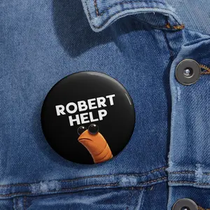 Marcus the Worm Meme - Robert Help Pin Buttons