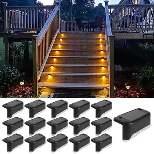 8/16 pack Solar Pool Side Lights Changing Solar Deck Lights Outdoor LED Step Light Waterproof Pool Accessories Decor for Stairs Fence Yard Driveway Pathway Yard Backyard Garden