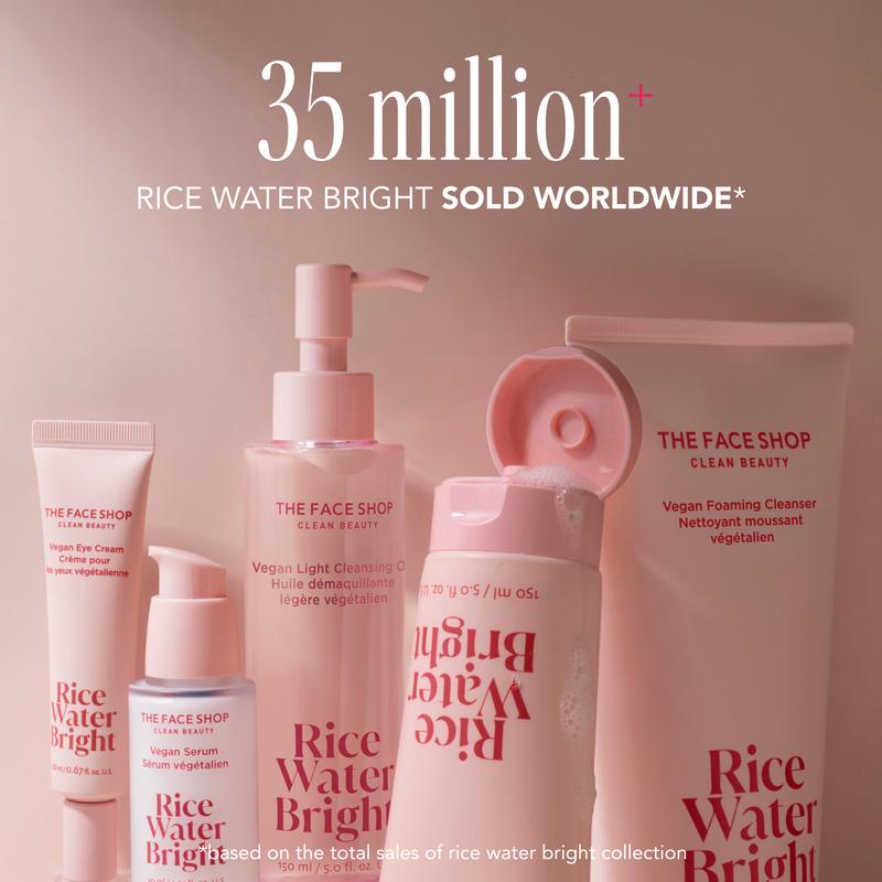 [THE FACE SHOP] Rice Water Bright Double Cleansing Trial Set - Deep-Clean Foam Cleanser + Mini Cleansing Oil Set for Makeup Removal & Pore Purifying l Korean Skincare