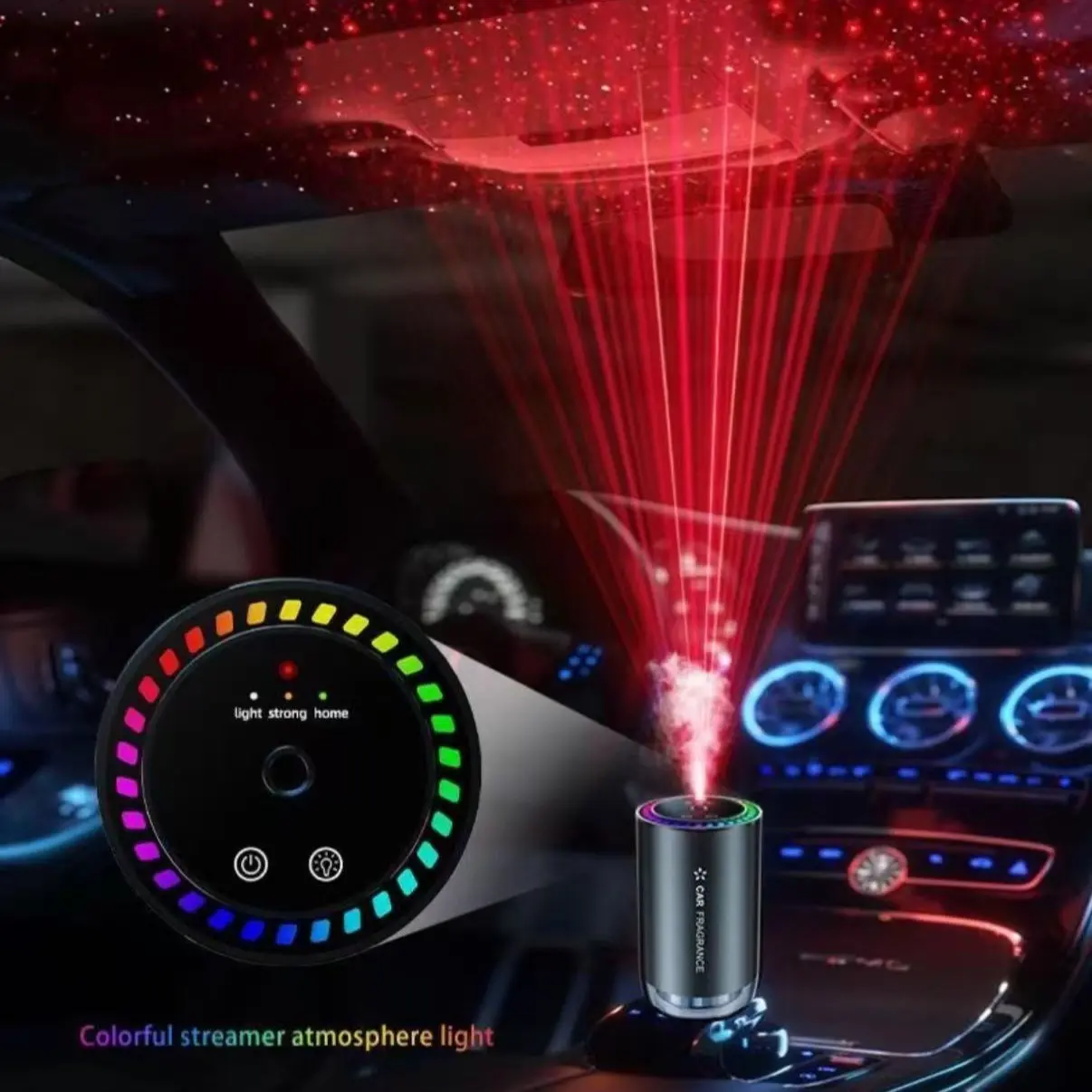 Smart Car Air Freshener, Rechargeable Starlight Diffuser, Adjustable ...