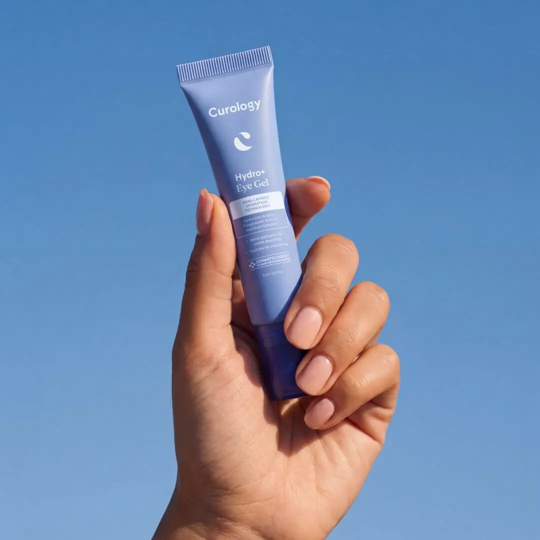 Curology Hydro+ Eye Gel | Hyaluronic Acid + Peptides + Cooling Applicator | Depuffing and Brightening Eye Cream Gel