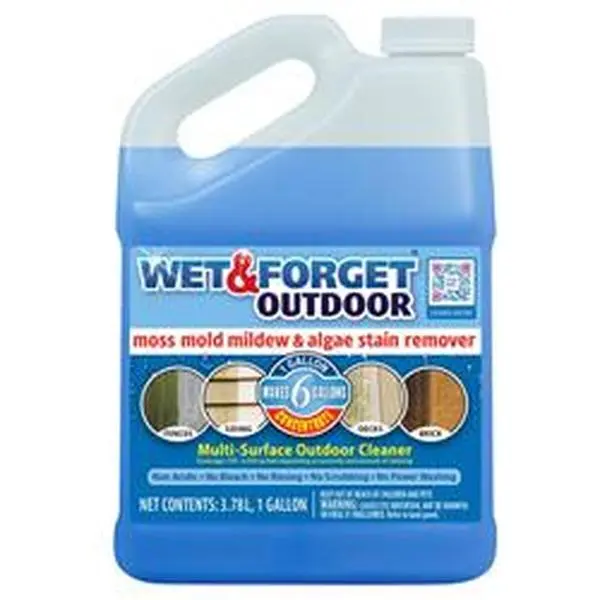 Wet & Forget 1032060 Outdoor Household Concentrate Cleaner - 1 gal Mold-Removing Spray, Biodegradable, Bleach-Free, Easy to Clean, Safe Around Vegetation, Cleaning