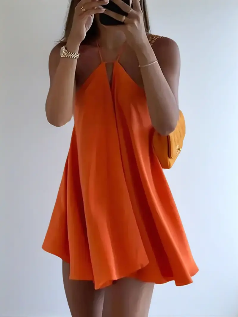 what to wear inside a backless dress Multi Sequin Halter Cowl Neck Backless Mini Dress