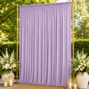 10ft x 14ft Spandex Backdrop Curtain Lavender Lilac, 4-Way Stretch Wrinkle-Free Photo Booth Backdrop with Rod Pockets for Wedding & Events