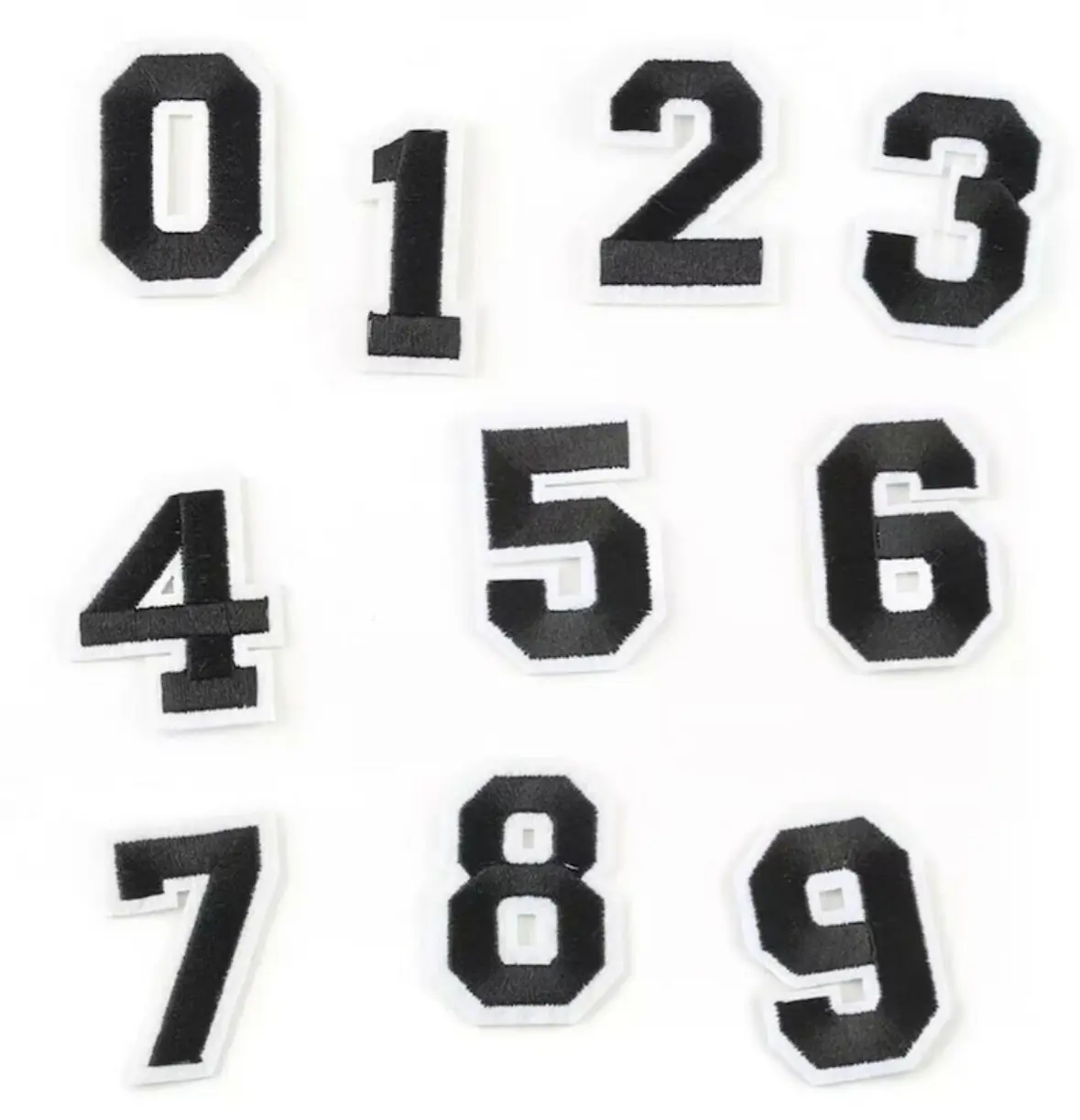 2” Black Numbers Embroidery Patch