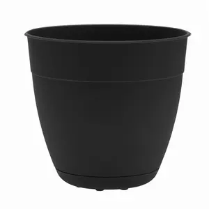 Bloem Dayton Recycled Plastic Planter Pot with Drainage Holes, Saucer Tray, 100% Recycled Plastic, Indoor & Outdoor Gardening, Eco-Friendly