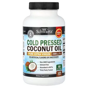 BioSchwartz Cold Pressed Coconut Oil, Pure Extra Virgin, 120 Softgels (1,000 mg per Softgel)