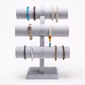 Velvet Jewelry Display Stand, Bracelet Holder Rack, Bangle Organizer, Necklace Storage, Decorative Jewellery Props