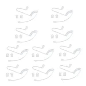 10Pcs Clear Acoustic Coil Tube Replacement for Walkie Talkie Headset with 20 Replaceable placement Earbuds, Compatible with Motorola, Baofeng, Kenwood, Retevis, Midland,Icom and Other 2-Way Radios  for Security, Police and Law Enforcement Use