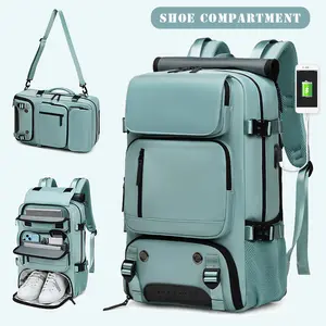 This 3-in-1 large-capacity multi-functional business travel backpack features a shoe compartment and USB charging port. It's lightweight, suitable for everyday use, unisex, and offers organized storage. A stylish and portable casual backpack.