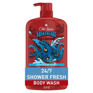 Old Spice Cleansing Body Wash for Men, 24/7 Shower Clean with Lasting Scent, 2 in 1 Face and Body Wash, Rich Lather, Krakengard, Deep Ocean Scent, 33.4Oz Procter & Gamble