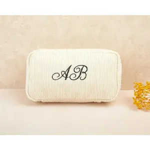 Custom Personalized Embroidered Travel Cosmetic Toiletry Bag, Bridal Shower Gift, Mother's Day Coquette, Monogram Toiletry Makeup Bag