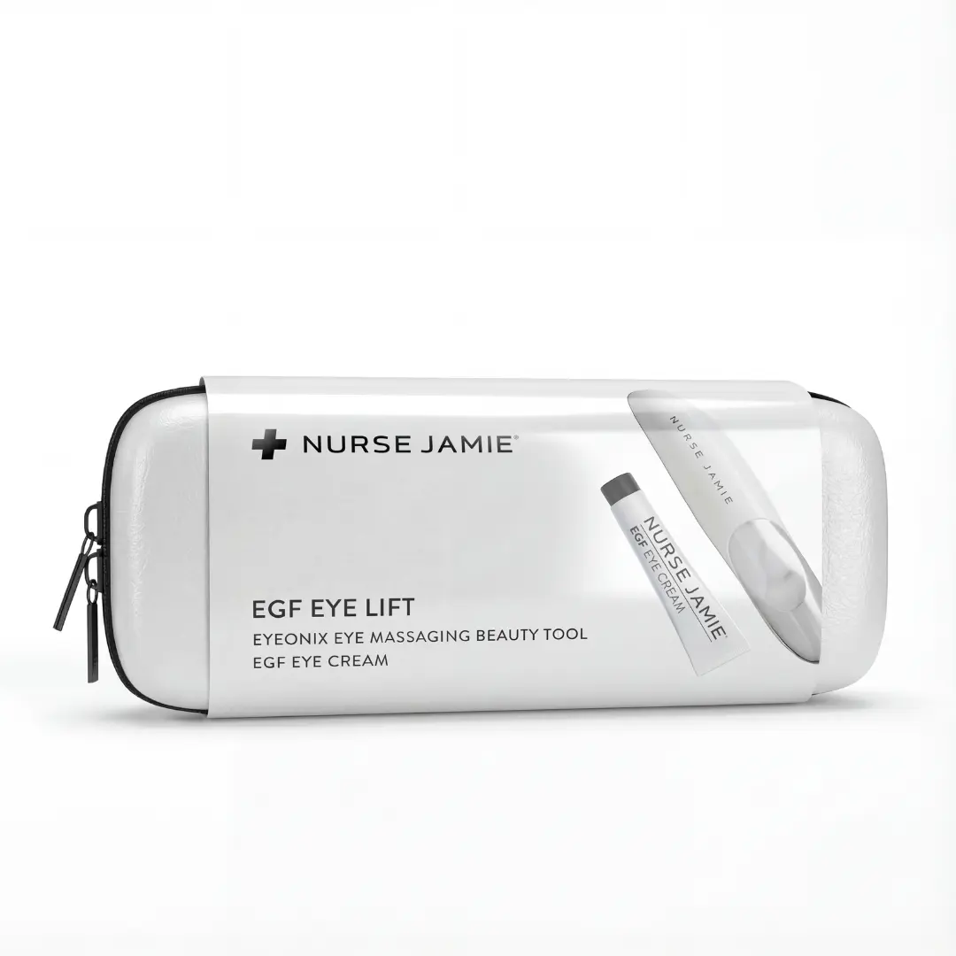Nurse Jamie EGF Eye Lift Set – Under-Eye EGF Renewal Cream + Eyeonix Beauty Wand, Eye Area Care Duo with Apple Stem Cells, Peptides & Vitamin C