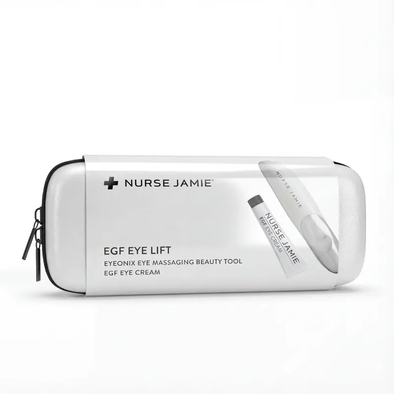 Nurse Jamie EGF Eye Lift Set – Under-Eye EGF Renewal Cream + Eyeonix Beauty Wand, Eye Area Care Duo with Apple Stem Cells, Peptides & Vitamin C