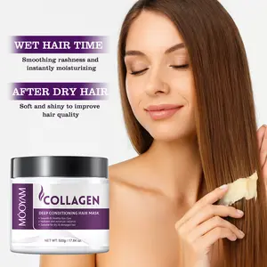 MOOYAM Collagen Hair Mask with Moroccan Argan Oil for Deep Moisturizing Repair Frizz Split Ends Color Safe Ultra Smoothing 500g