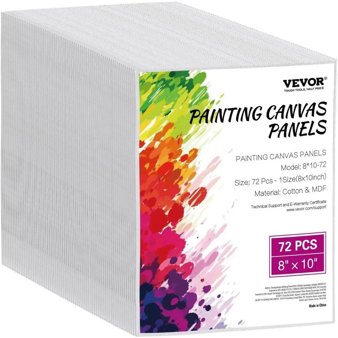 Spring new arrivals Canvas Boards for Painting, 8 x 10 Inch White Canvases for Painting, 72 Pack Painting Canvas Panels for Sketching, Acrylic and Oil Painting, Watercolor, Paint Canvas for Kids and Professionals