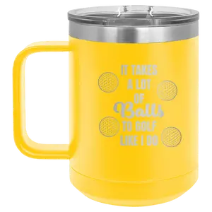 Personalized Lots of Balls 15 oz Mug - Yellow