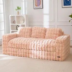 Deals for You 3 Seater Sofa for Living Room, Tufted Boneless Couch Bubbled Sofa Couch, Comfy Bean Bag Chair for Bedroom Apartment, No Assembly Needed