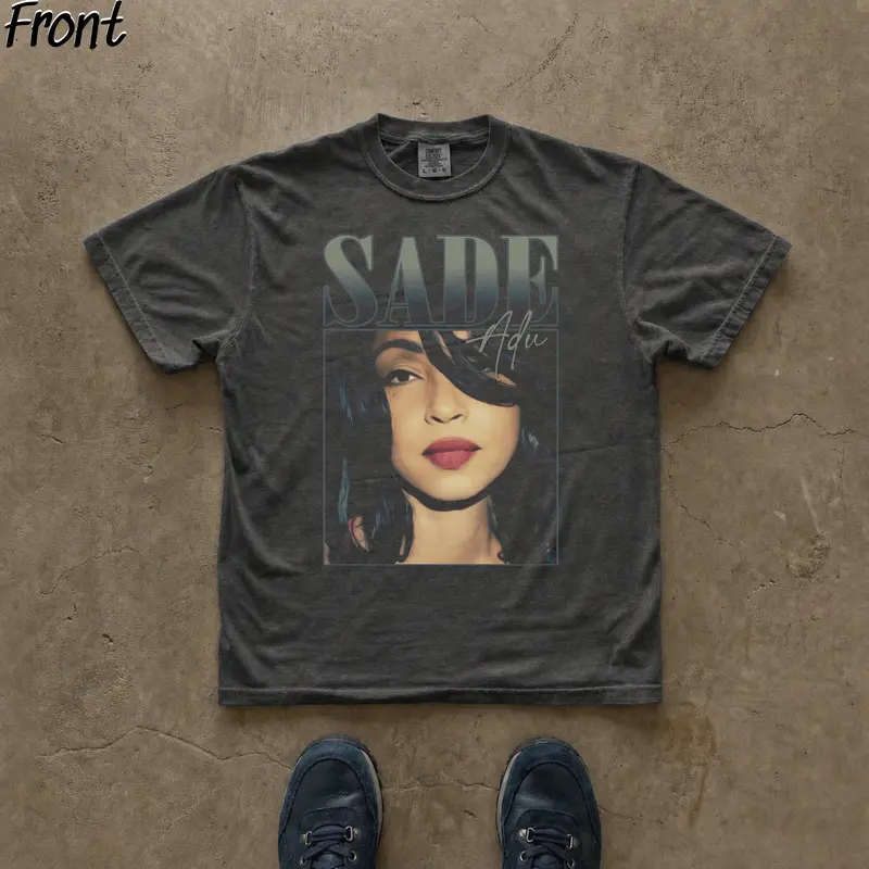 Men's 90s Vintage Sade Adu Graphic Cotton Short-Sleeve Round Neck Tshirt, Casual Fit Menswear Top, Summer Streetwear, Sade Music Fan Gift, Vintage Clothes, Sade Adu Tribute Merch
