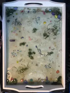 KVixen Crafts Mermaid Treasure Ocean Serving Tray with handles