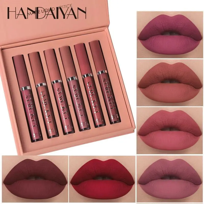 6PCS Long-Lasting Matte Lip Glaze Multi-Pack - Waterproof, Moisturizing Liquid Lipstick Kit with Pearl Infusion, Lip Care, Suitable for All Skin Types & Daily/Party Occasions, Cosmetic Gift for Girls