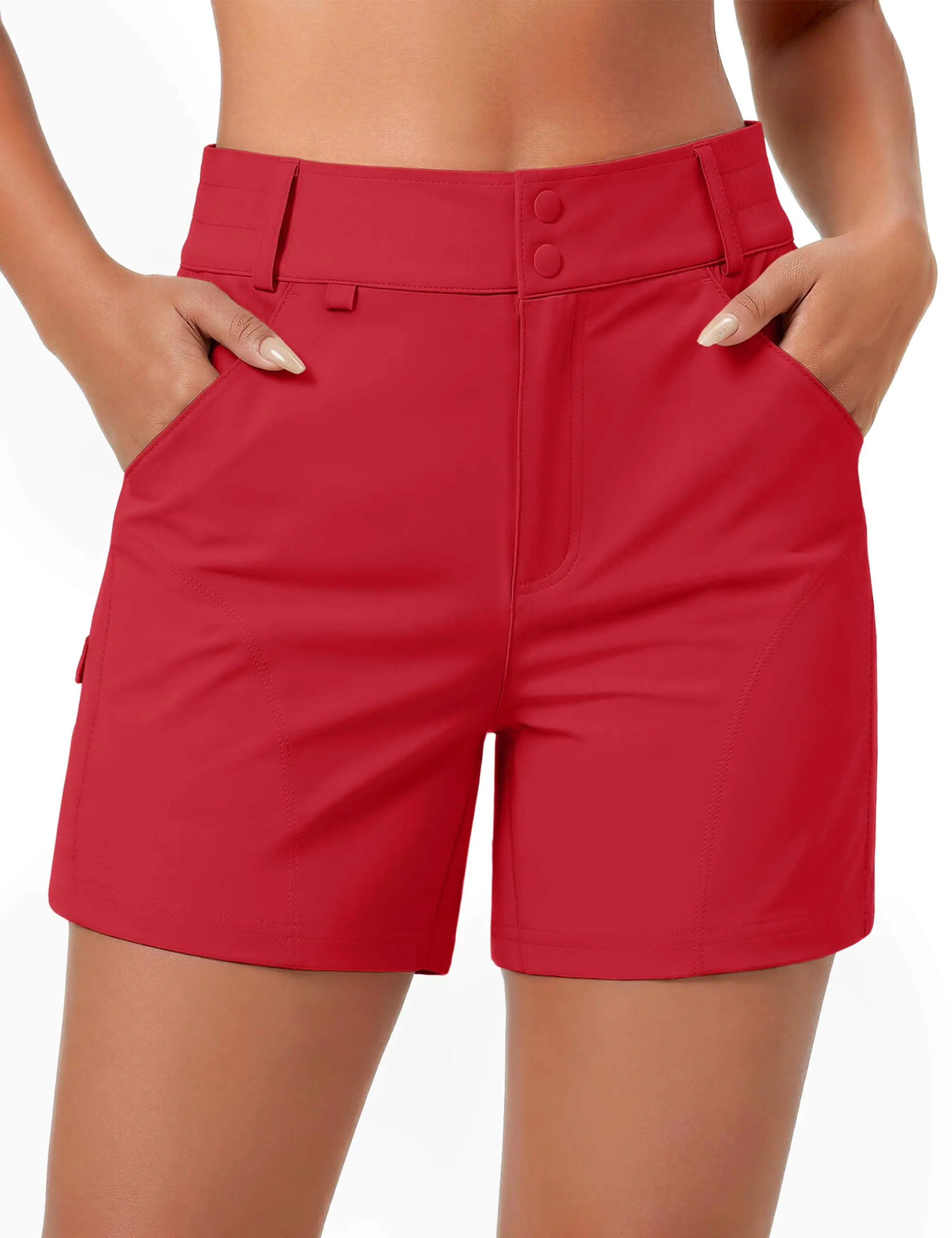 Cotrasen Womens Hiking Cargo Shorts Golf Athletic Lightweight Water Resistant Shorts with Pockets for Summer 5 Inch
