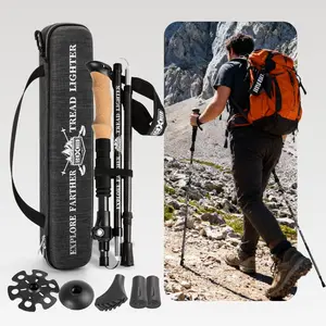 Carbon Fiber Trekking Poles (2-Pack) Ultralight Adjustable Hiking Sticks – Lightweight & Foldable for Travel Camping