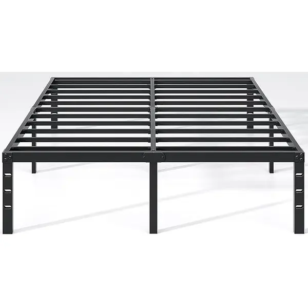 NEW JETO Metal Bed Frame,Queen Size Bed Frame with Storage Space,16 Inch | Heavy Duty Sturdy Mattress Foundation,Easy Assembly,No Box Spring Needed, Black