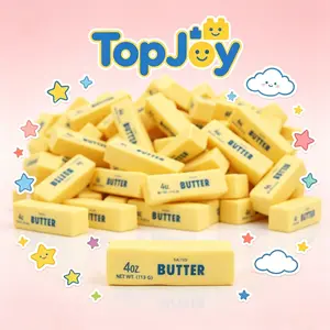 TopJoy Butter Squishy Stress Relief Toy - New Realistic Butter Stick Squeeze, Soft PU Foam Fidget for Anxiety & Sensory Relief, Cute Desk Decor for Kids, Office, School & Daily Use