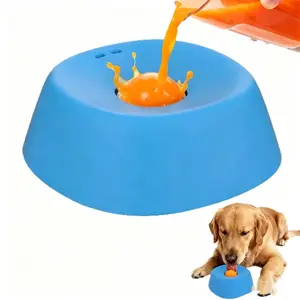 Slow Feeder Dog Bowl Compatible for Dog Breeds - Anti-Slip Rolling Ball Lick Toy & Bone Broth Feeder, Slow-Eating Plastic Dish (3/4 Cup) for Yogurt, Post-Surgery Nutrition & Puppy Training - Slow Feeder for Large/Medium/Small Dogs