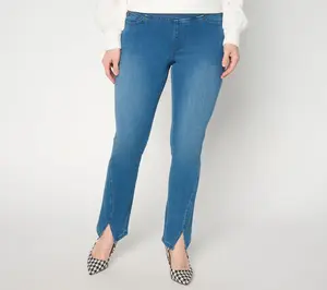 Belle by Kim Gravel Petite TripleLuxe Denim Split Hem Jean